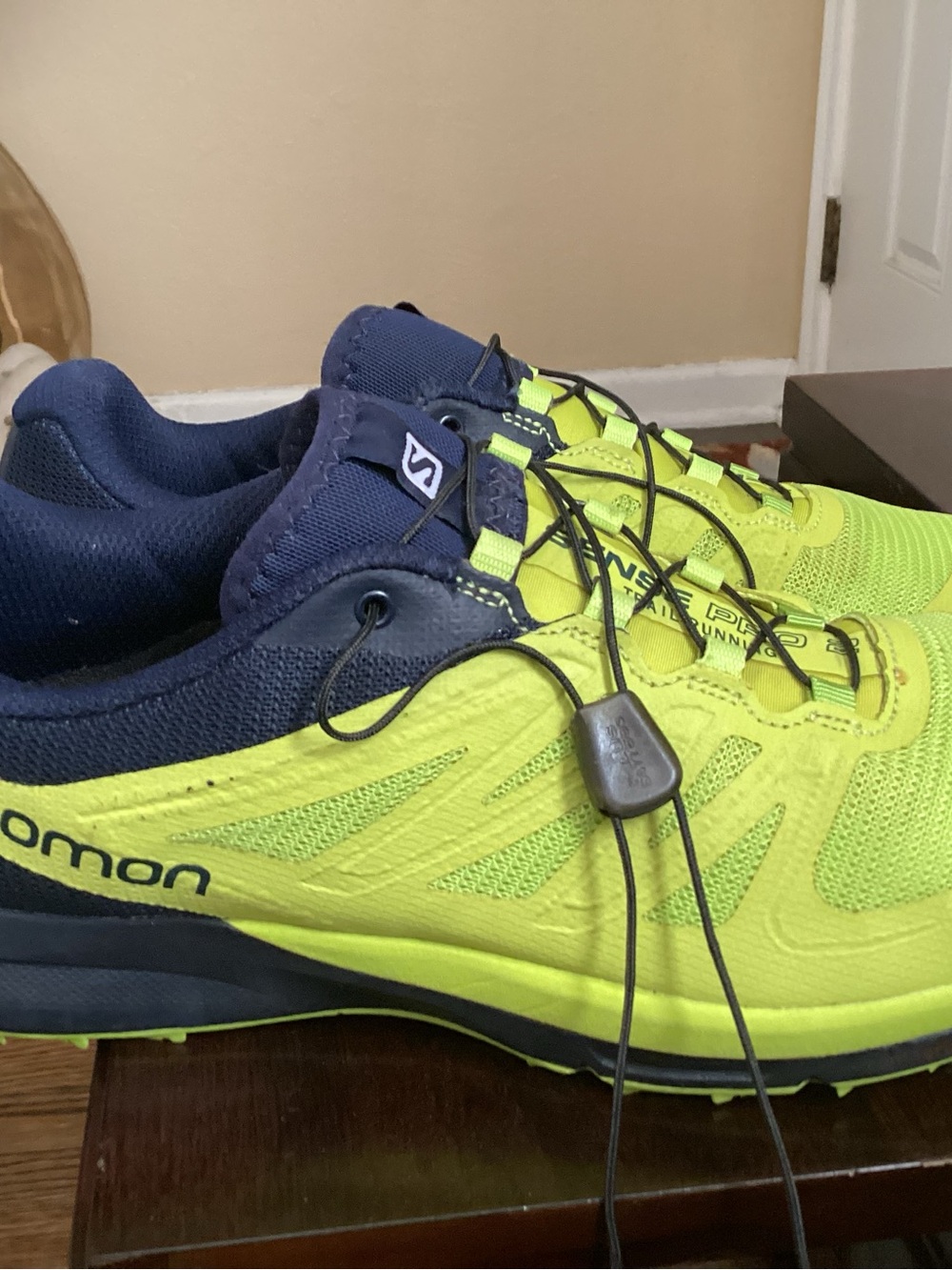 Salomon Neon Yellow and Navy Trail Running Shoes